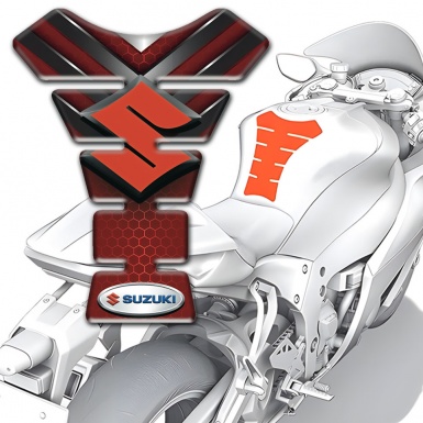 Suzuki Tank Protector Red with Nikel Elements Design 