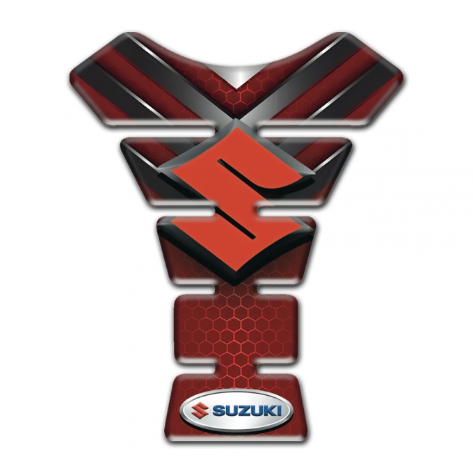 Suzuki Tank Protector Red with Nikel Elements Design 