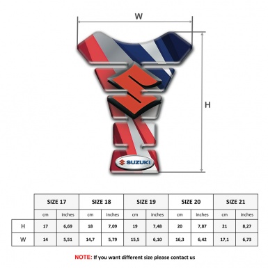 Suzuki Tank Pad Protector Multicolored Patterns Base with Orange Logo 