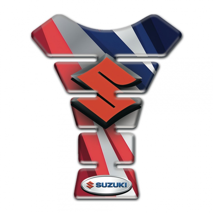 Suzuki Tank Pad Protector Multicolored Patterns Base with Orange Logo 