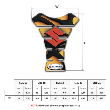 Suzuki Tank Pad Protector Yellow Black base Orange Logo Style 