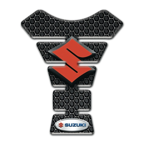 Suzuki Tank Fuse Perforated Steel Base with Orange Logo Design 