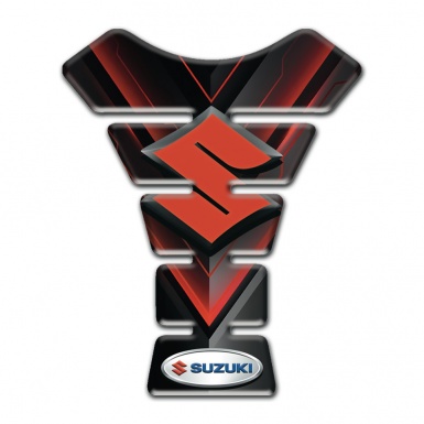 Suzuki Tank Guard Pads Black with Red V Shape Decoration Model 