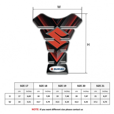 Suzuki Tank Guard Pads Black with Red V Shape Decoration Model 
