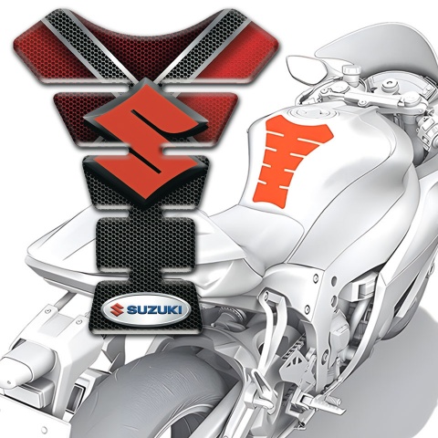Suzuki Tank Pad Protector Unique Base Style with Orange Logo 