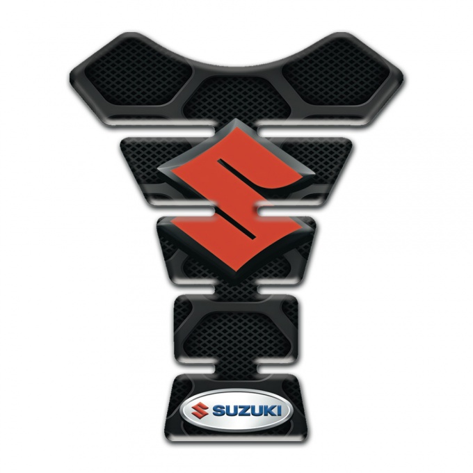 Suzuki Tank Pad Motorbike Black Model with Gray Patterns 