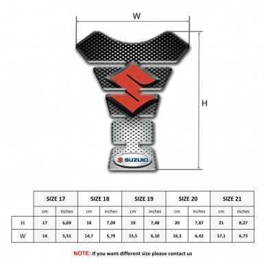 Suzuki Tank Guard Pads Silver Black base Design 
