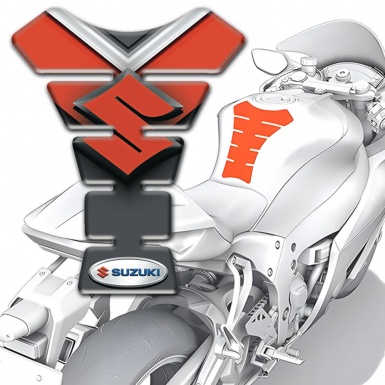 Suzuki Tank Pad Motorbike Model with Gray Orange Decoration 