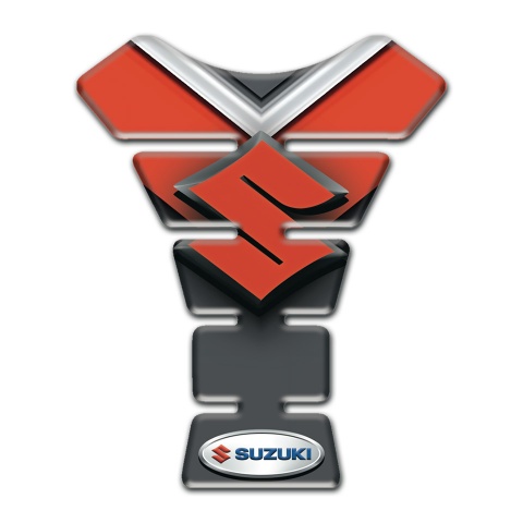 Suzuki Tank Pad Motorbike Model with Gray Orange Decoration 