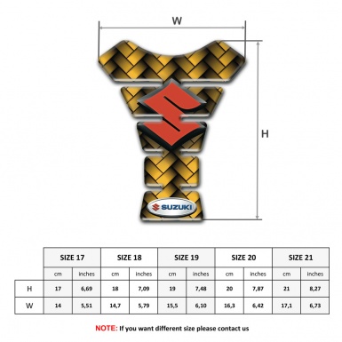 Suzuki Tank Protector Yellow Mosaic Design with orange Logo 