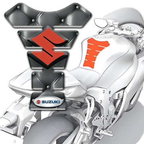 Suzuki Tank Pad Protector Model with Gray Leather Effect 