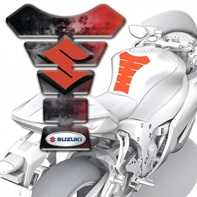 Suzuki Tank Fuse Mixed Colors Base Orange Logo Style 