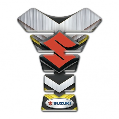 Suzuki Tank Guard Pads Model with silver Yellow Decoration 
