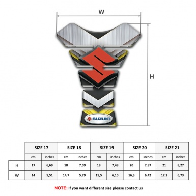 Suzuki Tank Guard Pads Model with silver Yellow Decoration 