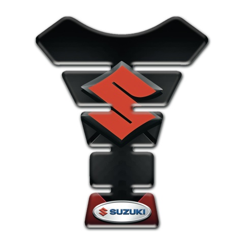 Suzuki Tank Pad Protector dark Background with Orange Logo