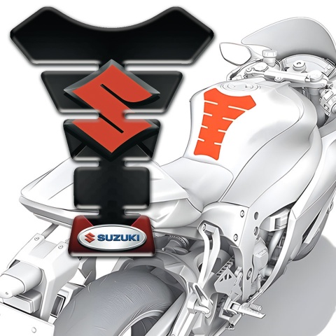 Suzuki Tank Pad Protector dark Background with Orange Logo