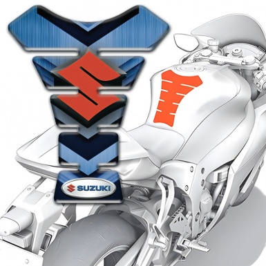 Suzuki Tank Pad Motorbike Model with Navy Blue base 