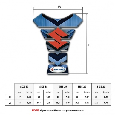 Suzuki Tank Pad Motorbike Model with Navy Blue base 
