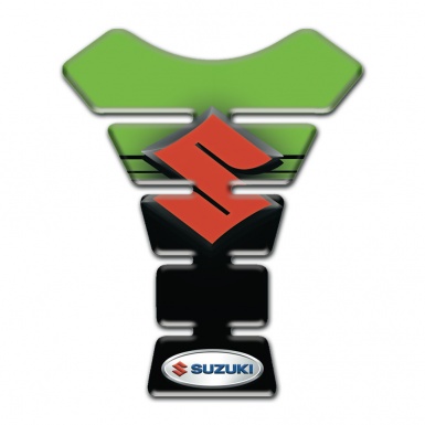 Suzuki Tank Protector Green Black Style with Orange Logo 