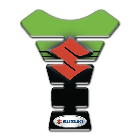 Suzuki Tank Protector Green Black Style with Orange Logo 