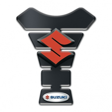 Suzuki Tank Guard Pads Graphite Design with Orange Logo
