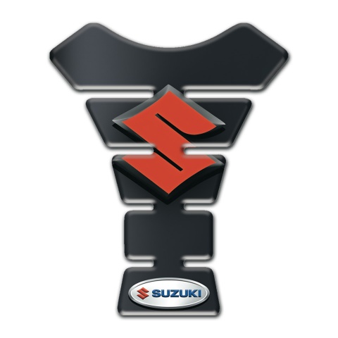 Suzuki Tank Guard Pads Graphite Design with Orange Logo