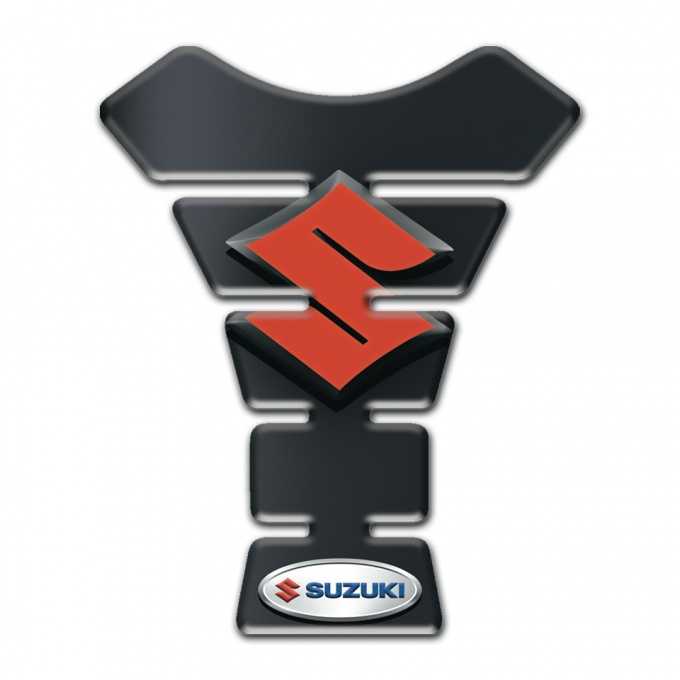 Suzuki Tank Guard Pads Graphite Design with Orange Logo