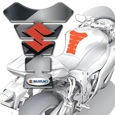 Suzuki Tank Pad Protector Gray Diagonal Decoration Style 