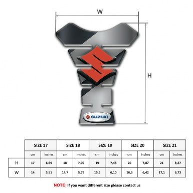 Suzuki Tank Pad Protector Gray Diagonal Decoration Style 