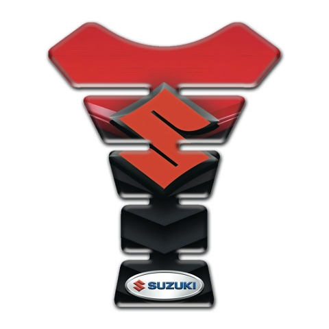 Suzuki Tank Fuse Red Black Print with Orange Logo 