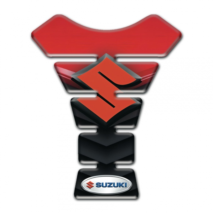 Suzuki Tank Fuse Red Black Print with Orange Logo 