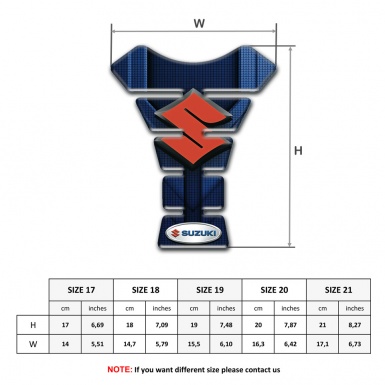 Suzuki Tank Protector Dark Blue Model with Orange Logo 