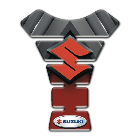 Suzuki Tank Guard Pads Gray Red Print Oranger Logo Design 
