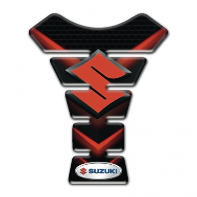 Suzuki Tank Pad Protector Black with Red V Shape Elements Design 