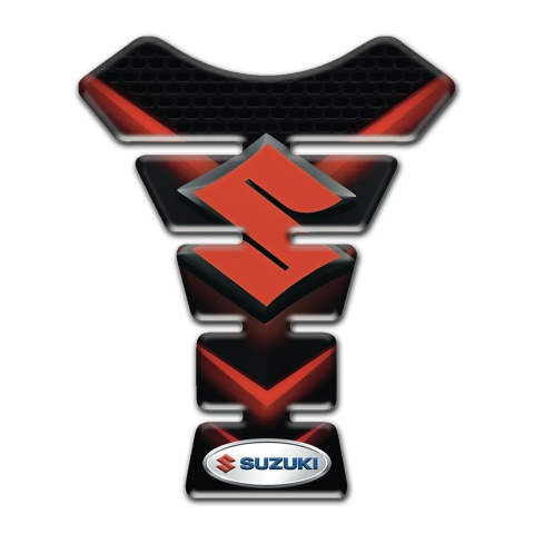 Suzuki Tank Pad Protector Black with Red V Shape Elements Design 