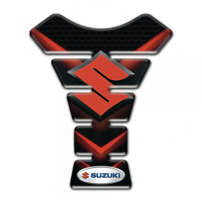 Suzuki Tank Pad Protector Black with Red V Shape Elements Design 