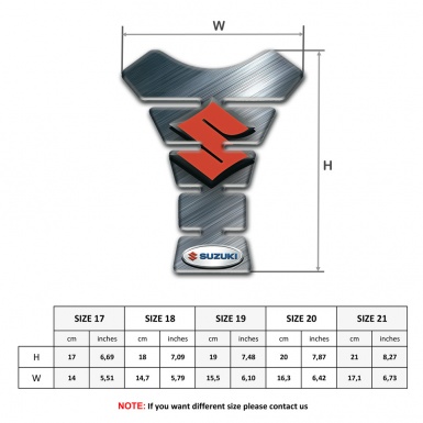 Suzuki Tank Fuse Polished Surface style Orange Logo 
