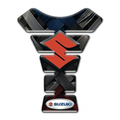 Suzuki Tank Guard Pads Crossed Belts Style Orange Logo 