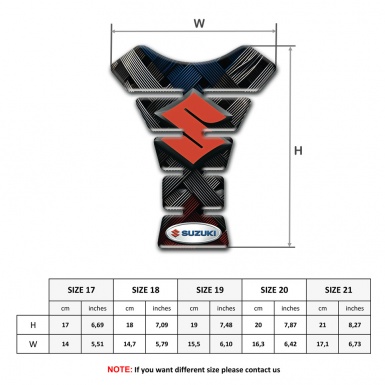 Suzuki Tank Guard Pads Crossed Belts Style Orange Logo 