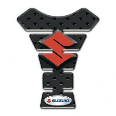 Suzuki Tank Fuse Black Perforated surface Base with Orange Logo 