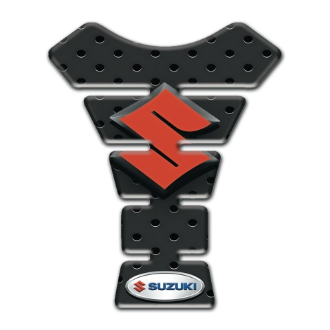Suzuki Tank Fuse Black Perforated surface Base with Orange Logo 
