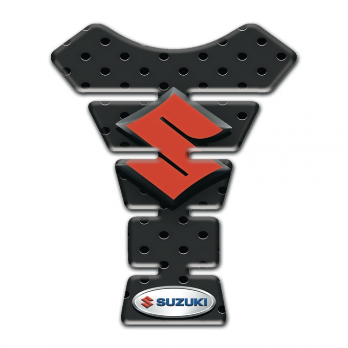Suzuki Tank Fuse Black Perforated surface Base with Orange Logo 