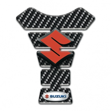 Suzuki Tank Protector Carbon Print with Orange Logo 