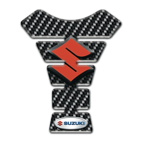 Suzuki Tank Protector Carbon Print with Orange Logo 