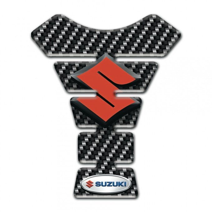 Suzuki Tank Protector Carbon Print with Orange Logo 
