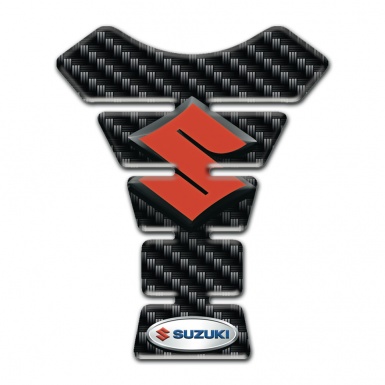 Suzuki Tank Guard Pads dark Carbon Style with Orange Logo 