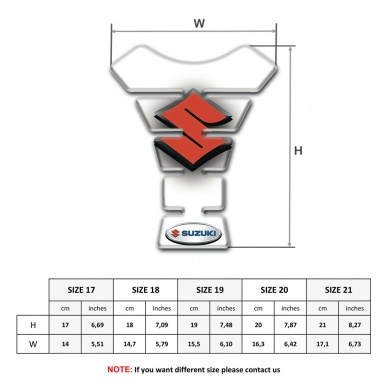 Suzuki Tank Pad Motorbike White Version 