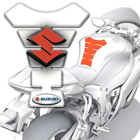 Suzuki Tank Pad Motorbike White Version 