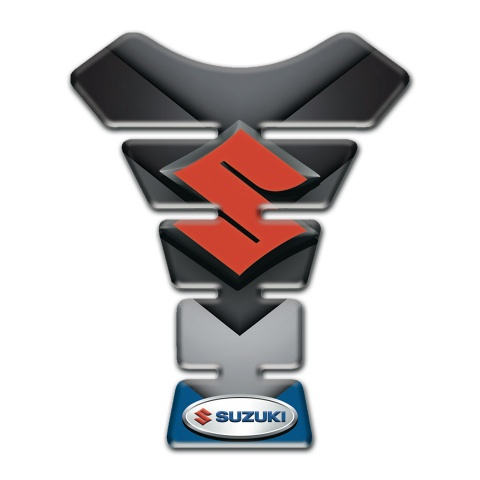 Suzuki Tank Pad Protector Orange Logo with Black Blue Print Base 
