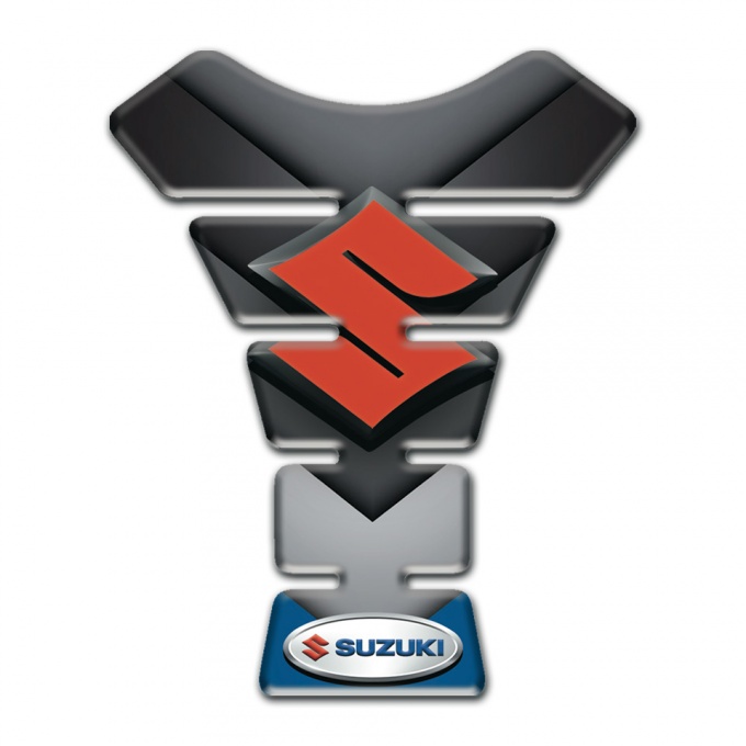 Suzuki Tank Pad Protector Orange Logo with Black Blue Print Base 